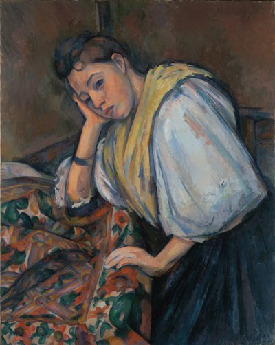 Joven italiana en una mesa de Paul Cézanne